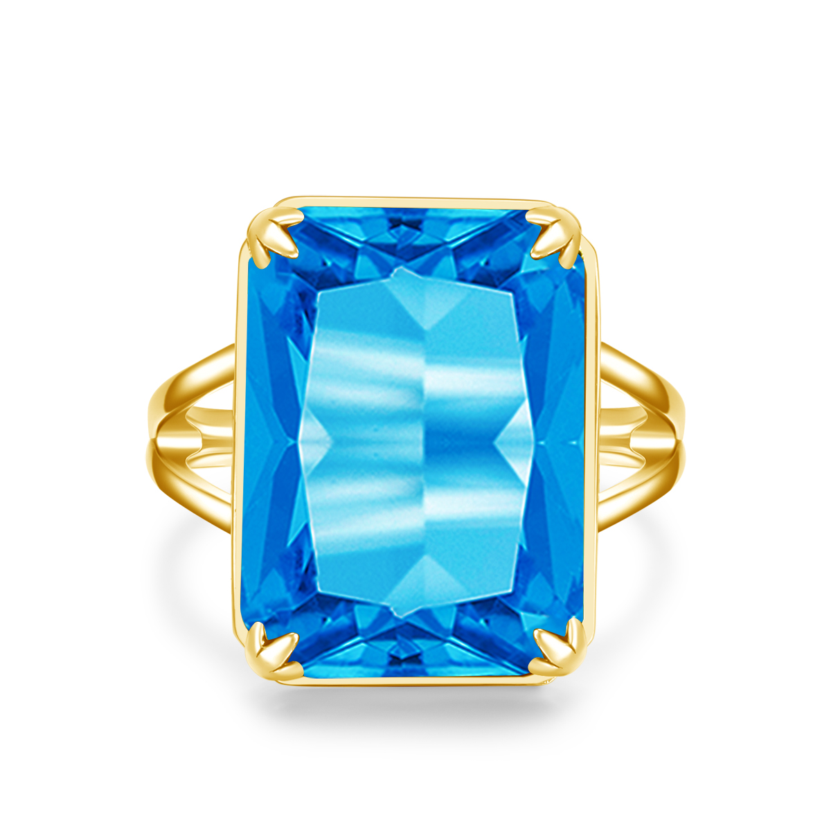 Blauer Topas-Ring, massiv, 14  – Lab Grown Diamond Ring 14K Gold Bewertung und Preis