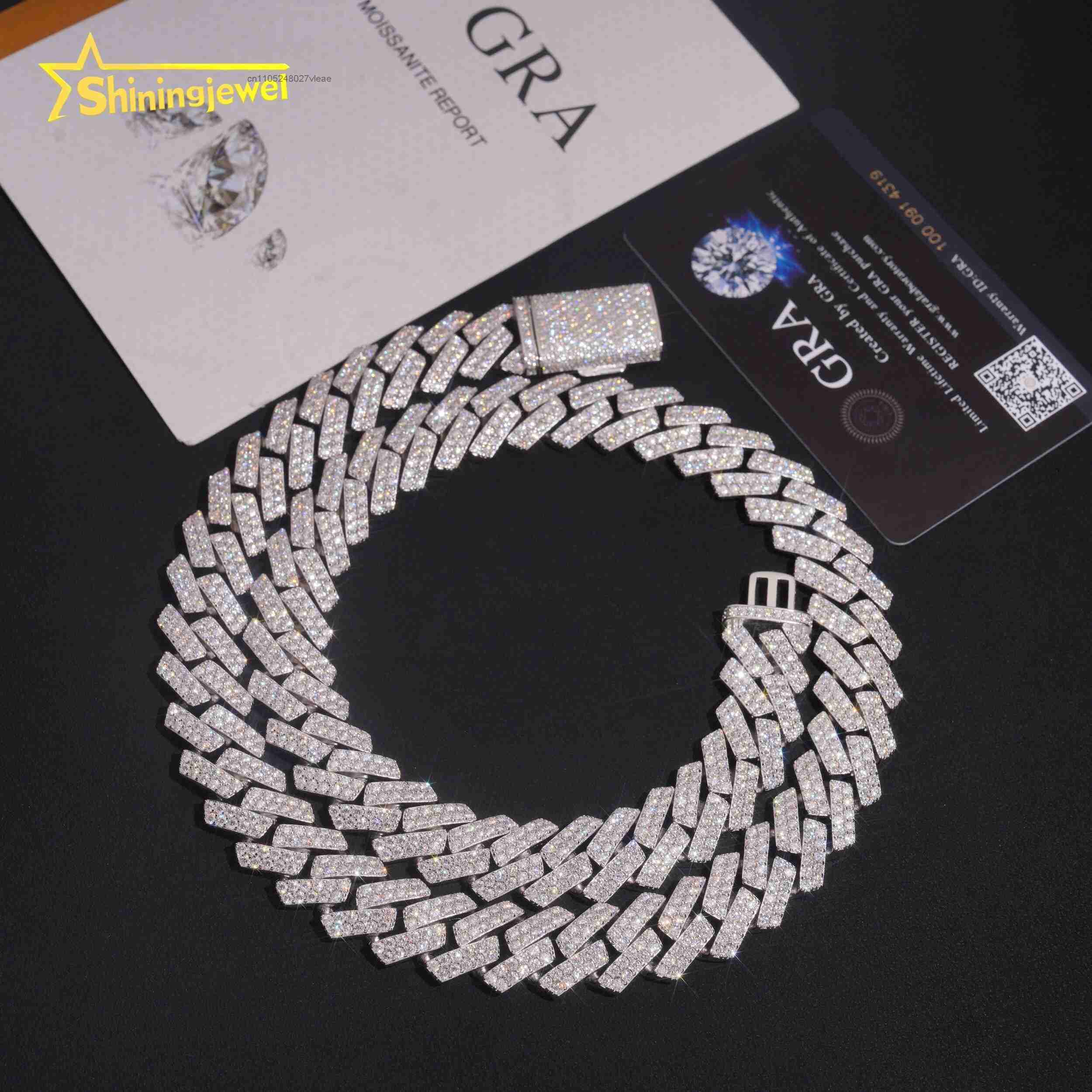 Hochwertige 925er Silber Hip-H – Moissanite Cuban Link Chain Iced Out Bewertung und Preis