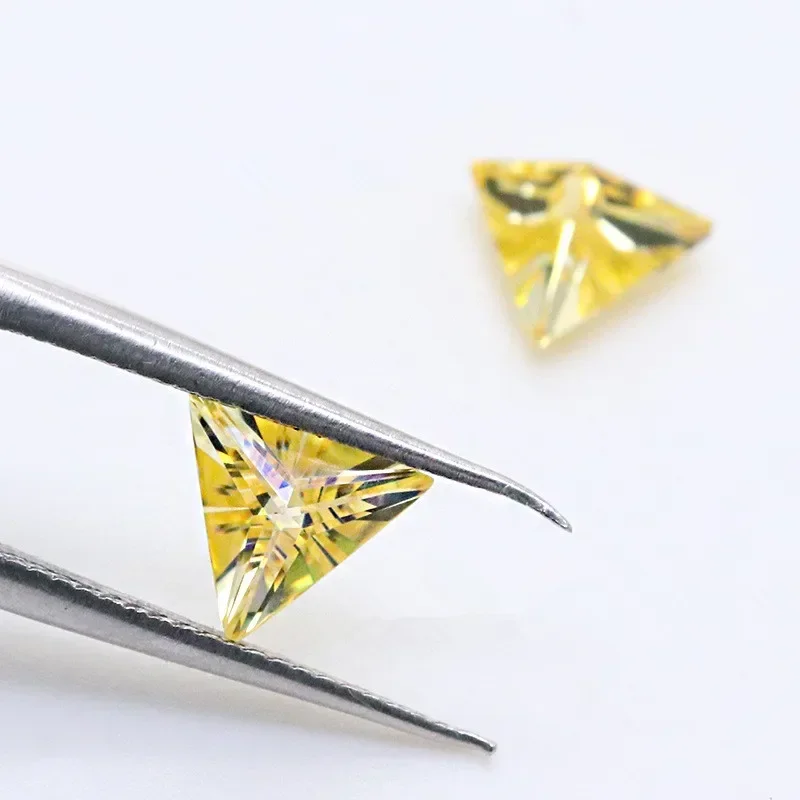MOJY Dreieckiger Zitronengelbe – Gra Certificate Loose Moissanite Stone Bewertung und Preis