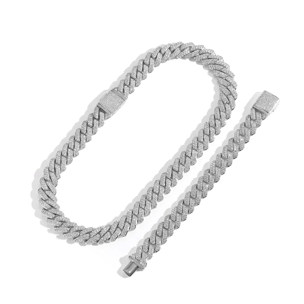 NUOYA 10/15MM Zweireihige VVS  – Moissanite Cuban Link Chain Iced Out Bewertung und Preis
