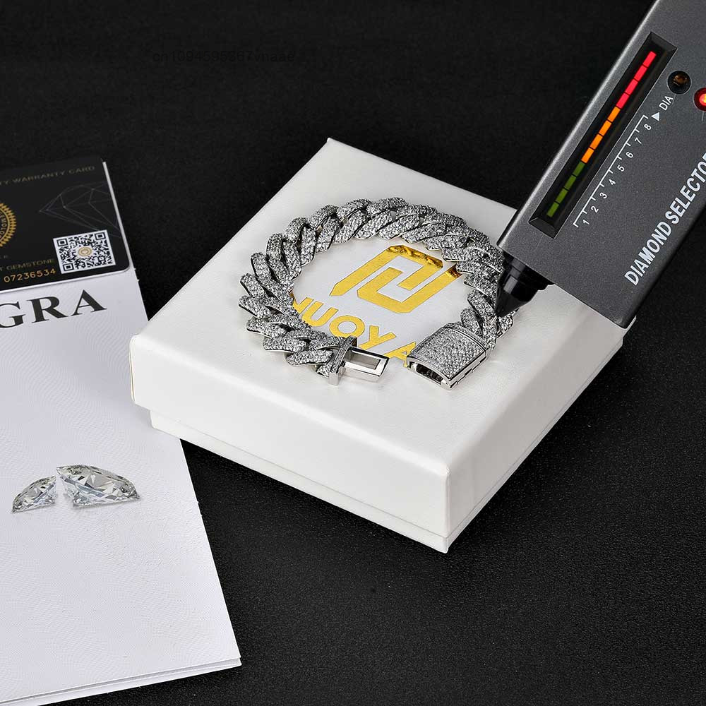 NUOYA 10/15MM Zweireihige VVS  – Moissanite Cuban Link Chain Iced Out Bewertung und Preis