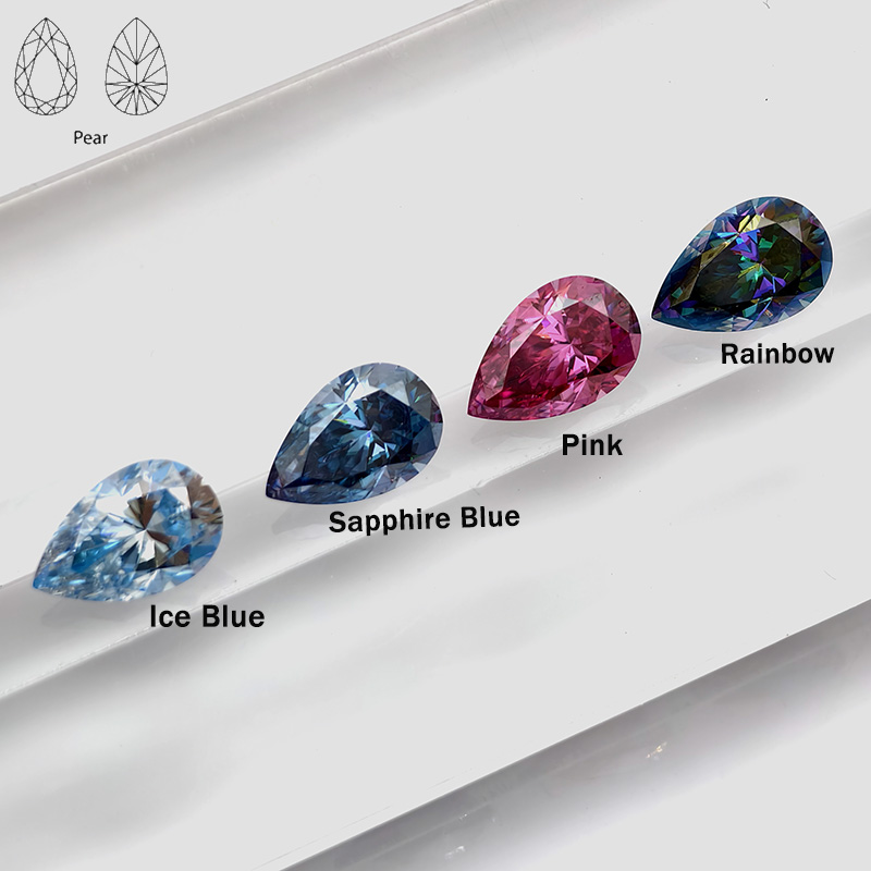 Neue bunte, birnenförmig gesch – Gra Certificate Loose Moissanite Stone Bewertung und Preis