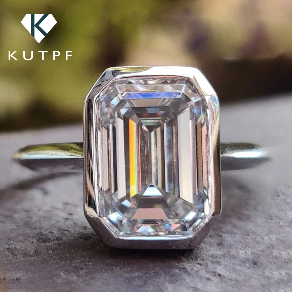Bezel Cut Smaragdschliff Solit – Moissanite Engagement Ring 2 Carat D Vvs1 Bewertung und Preis