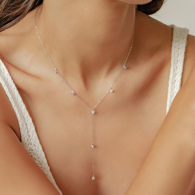 Anziw 3 mm Moissanit-Y-Ketten- – Moissanite Pendant Necklace Solitaire Bewertung und Preis