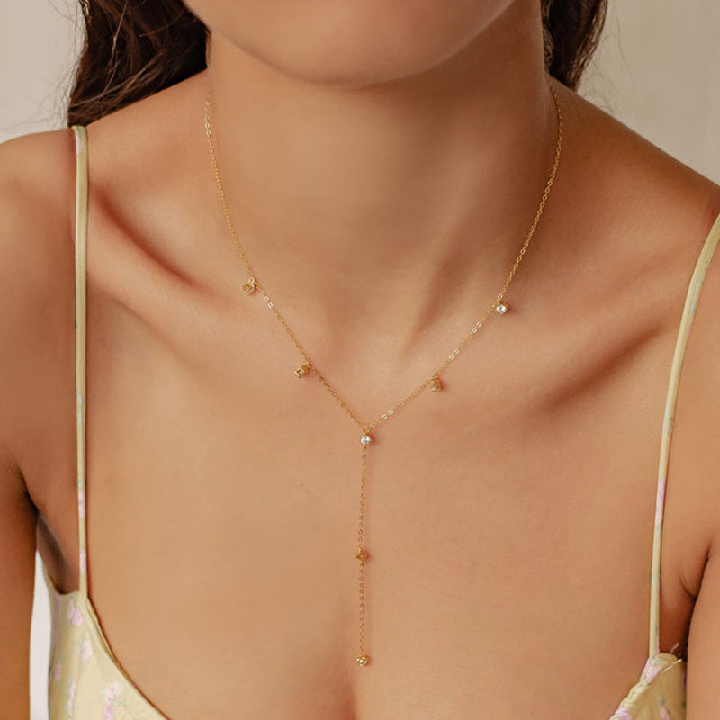Anziw 3 mm Moissanit-Y-Ketten- – Moissanite Pendant Necklace Solitaire Bewertung und Preis