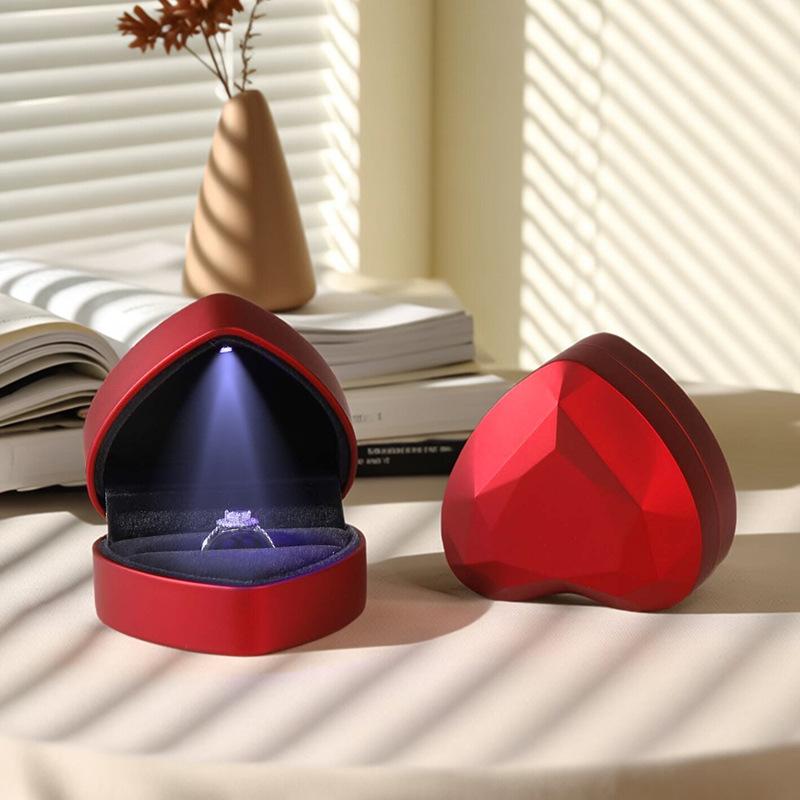 LED-beleuchtete Luxus-Schmuckb – Velvet Ring Box Led Light Proposal Bewertung und Preis