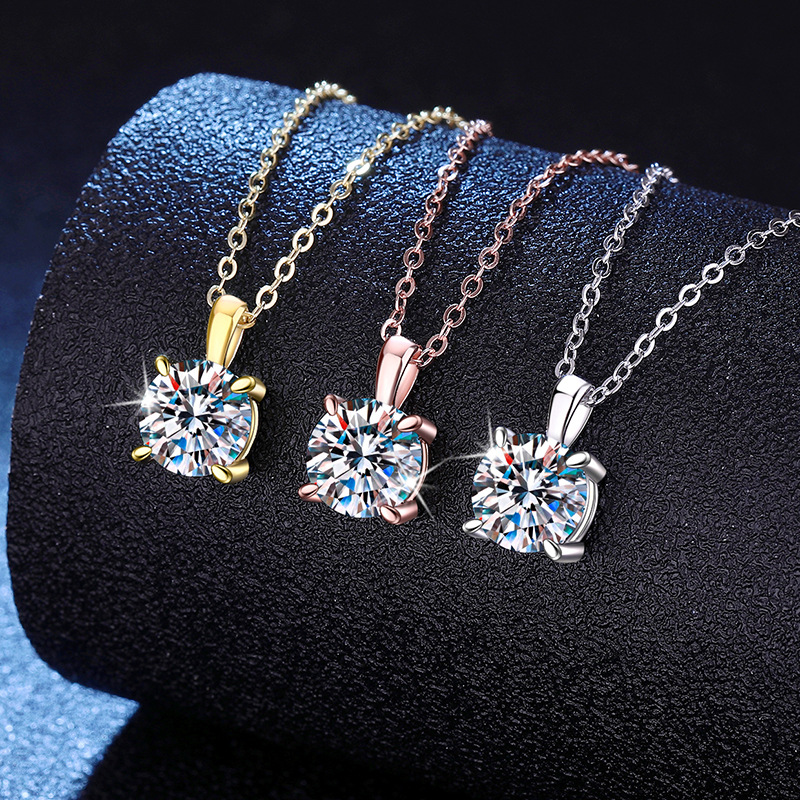 Platin PT950 18K Gold Halskett – Moissanite Pendant Necklace Solitaire Bewertung und Preis
