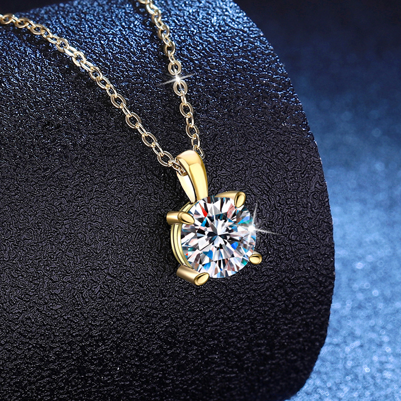 Platin PT950 18K Gold Halskett – Moissanite Pendant Necklace Solitaire Bewertung und Preis