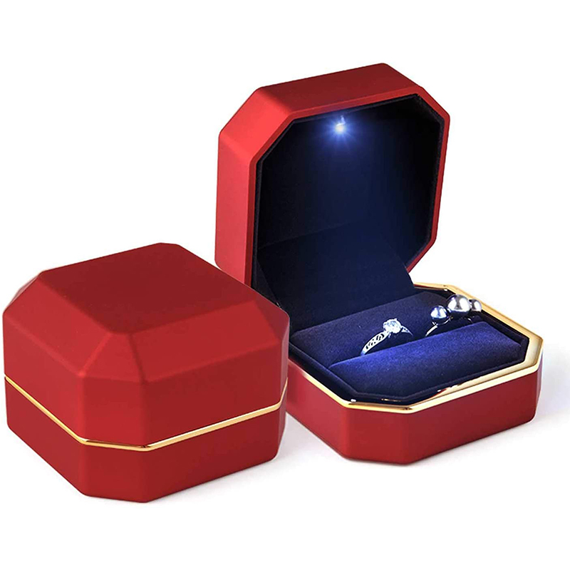 Luxus Ring Box quadratischen S – Velvet Ring Box Led Light Proposal Bewertung und Preis